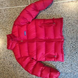 Patagonia red down puffer for boys size 12